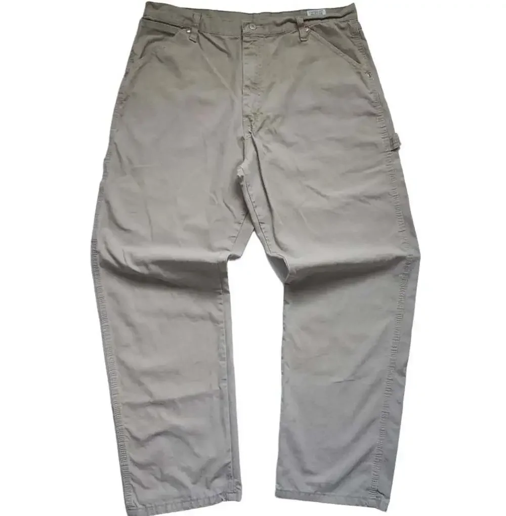 Baggy Wrangler Carpenter Pants Size 36x32 Tan Cotton Workwear